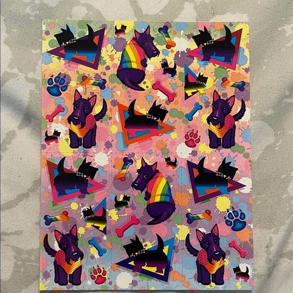 Lisa Frank dog sticker sheet